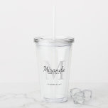 Personalized Bridesmaid's Monogram and Name Acrylic Tumbler<br><div class="desc">Personalized Bridesmaids Gifts
features personalized bridesmaid's name in grey classic script font style and monogram in light grey classic serif font style as background with title and wedding date in grey classic serif font style.

Also perfect for Maid of Honor,  Flower Girl,  Mother of the Bride and more.</div>