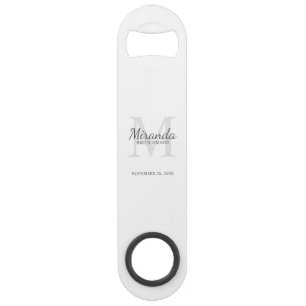 Personalized Bridesmaid's Monogram and Name Bar Key