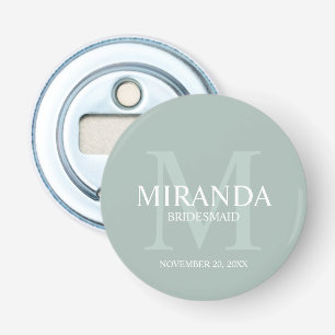 Personalized Bridesmaid's Monogram and Name Bottle Opener