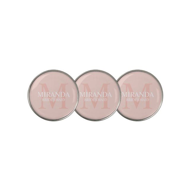 Personalized Bridesmaid's Monogram and Name Golf Ball Marker (3 Up)