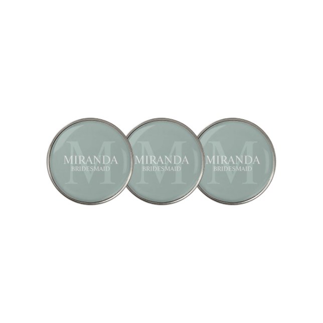 Personalized Bridesmaid's Monogram and Name Golf Ball Marker (3 Up)