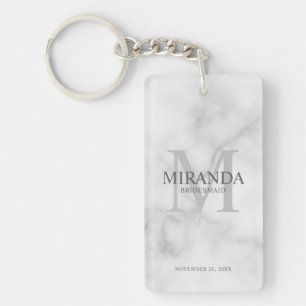 Personalized Bridesmaid's Monogram and Name Keychain