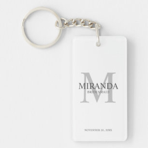 Personalized Bridesmaid's Monogram and Name Keychain