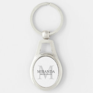 Personalized Bridesmaid's Monogram and Name Keychain