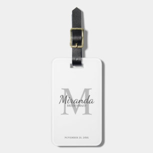 Personalized Bridesmaid's Monogram and Name Luggage Tag