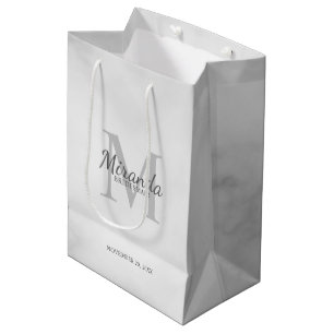 Personalized Bridesmaid's Monogram and Name Medium Gift Bag
