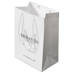 Personalized Bridesmaid's Monogram and Name Medium Gift Bag