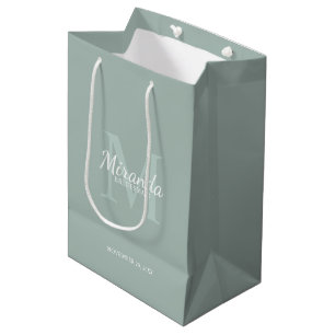 Personalized Bridesmaid's Monogram and Name Medium Gift Bag