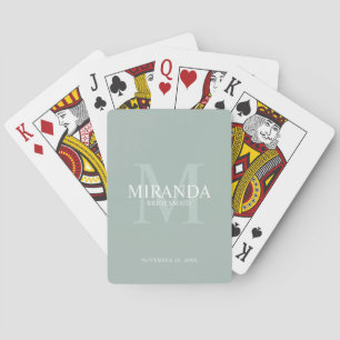 Personalized Bridesmaid's Monogram and Name Poker Cards