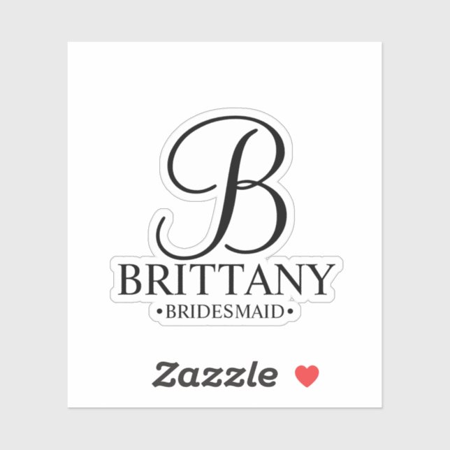Personalized Bridesmaid's Monogram and Name Sticker (Sheet)