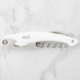 Personalized Bridesmaid's Monogram and Name Waiter's Corkscrew