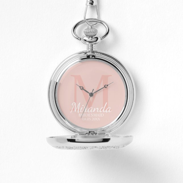 Personalized Bridesmaid's Monogram and Name Watch (Front)