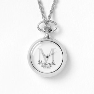 Personalized Bridesmaid's Monogram and Name Watch