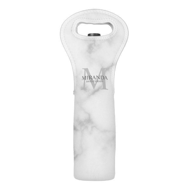 Personalized Bridesmaid's Monogram and Name Wine Bag (Front)