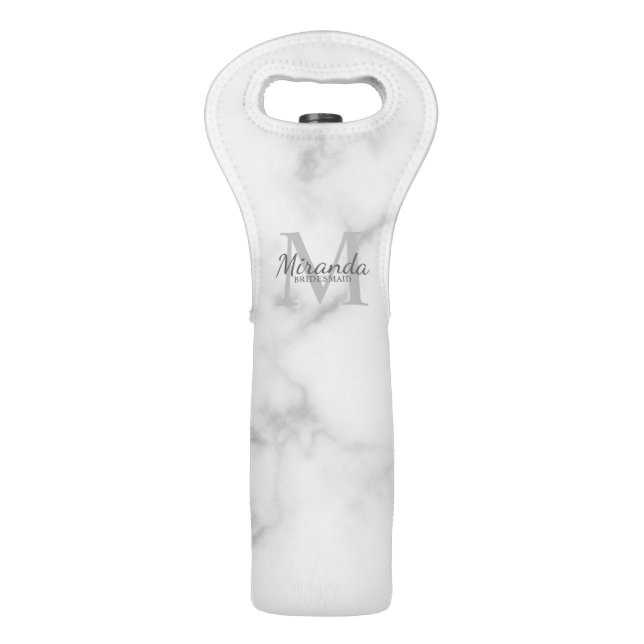 Personalized Bridesmaid's Monogram and Name Wine Bag (Front)