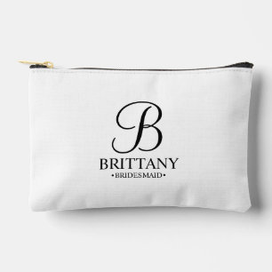 Personalized Bridesmaid's Name and Monogram Accessory Pouch