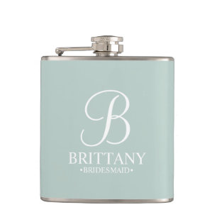 Personalized Bridesmaid's Name and Monogram Flask