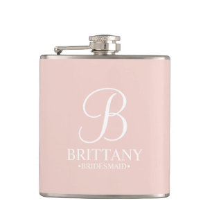 Personalized Bridesmaid's Name and Monogram Flask