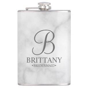 Personalized Bridesmaid's Name and Monogram Flask
