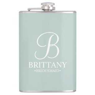 Personalized Bridesmaid's Name and Monogram Flask