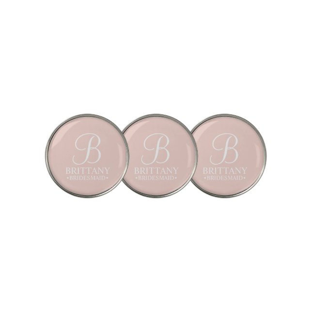 Personalized Bridesmaid's Name and Monogram Golf Ball Marker (3 Up)