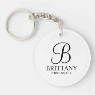 Personalized Bridesmaid's Name and Monogram Keychain