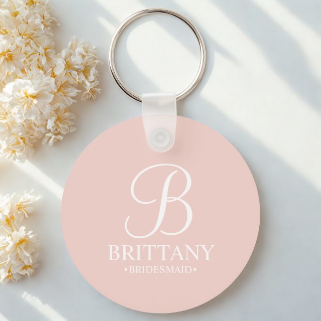Personalized Bridesmaid's Name and Monogram Keychain (Creator Uploaded)