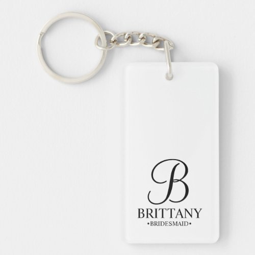 Personalized Bridesmaids Name and Monogram Keychain