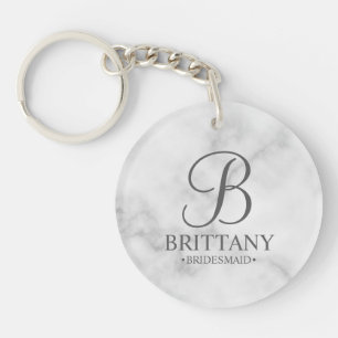 Personalized Bridesmaid's Name and Monogram Keychain