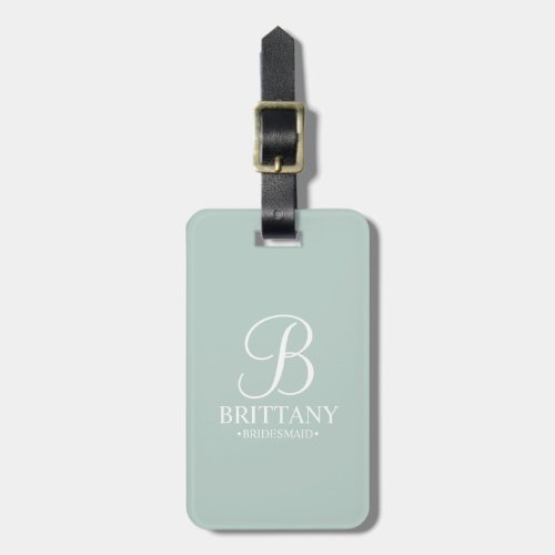 Personalized Bridesmaids Name and Monogram Luggage Tag