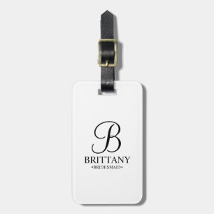 Personalized Bridesmaid's Name and Monogram Luggage Tag
