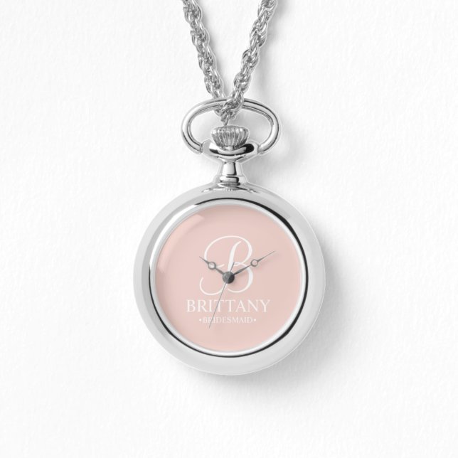 Personalized Bridesmaid's Name and Monogram Watch (Front)