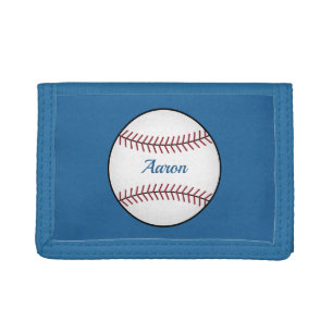 Personalized Bright Blue Baseball Wallet Gift