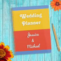 Personalized Bright Color Block Modern Wedding