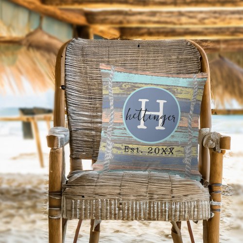 Personalized Bright Color Driftwood Throw Pillow
