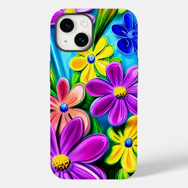 Personalized Bright Colorful Daisy Flowers Case-Mate iPhone Case (Back)