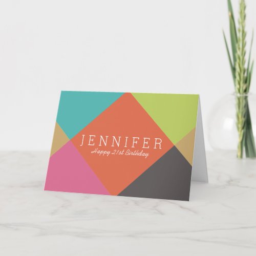 Personalized  Bright Diamonds Birthday Card