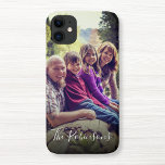 Personalized Bright Filter Family Photo Name iPhone 15 Case<br><div class="desc">Easily personalize this iPhone case with your custom favorite family photos enhanced with a fun bright filter and name written in modern calligraphy.</div>