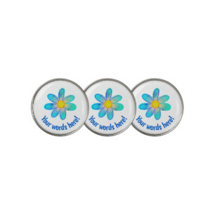 Personalized Bright Flower Golf Ball Markers