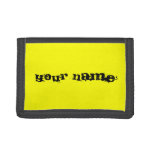Personalized Bright Fluorescent Neon Yellow Tri-fold Wallet