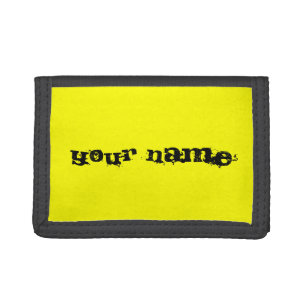 Personalized Bright Fluorescent Neon Yellow Tri-fold Wallet