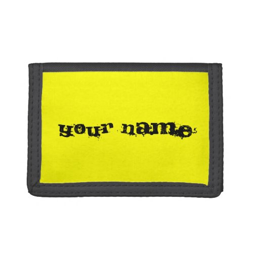 Personalized Bright Fluorescent Neon Yellow Tri_fold Wallet