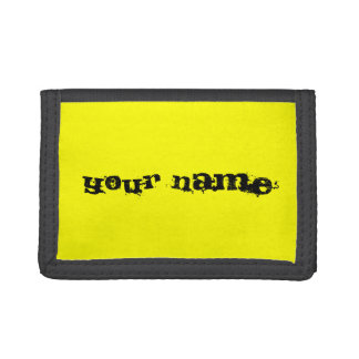 Personalized Bright Fluorescent Neon Yellow Trifold Wallet