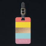 Personalized Bright Heues & Faux Gold Luggage Tag<br><div class="desc">Bright and bold striped design that can be personalized with a name. Designed by Shelby Allison</div>