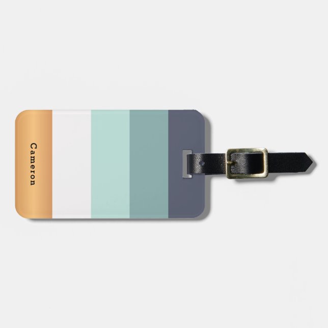 Personalized Bright Heues & Faux Gold  Luggage Tag (Front Horizontal)
