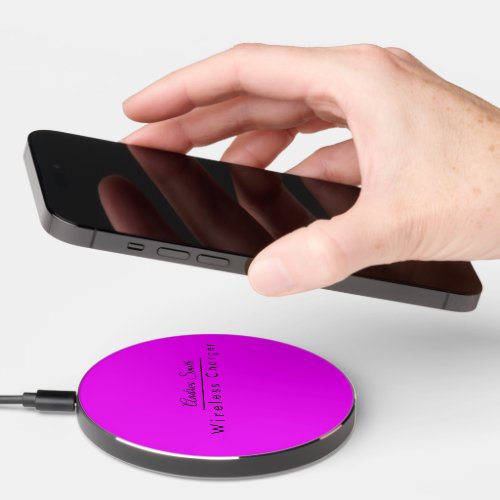 Personalized Bright Magenta Wireless Charger