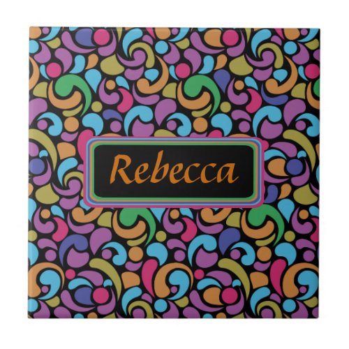 Personalized Bright multi shape pattern Tile