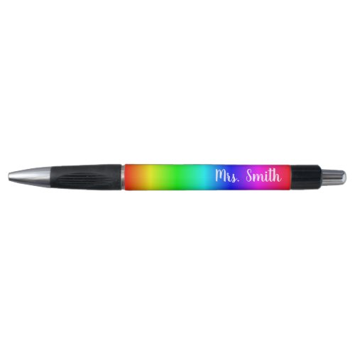 Personalized Bright Multicolored Rainbow Ombre Pen