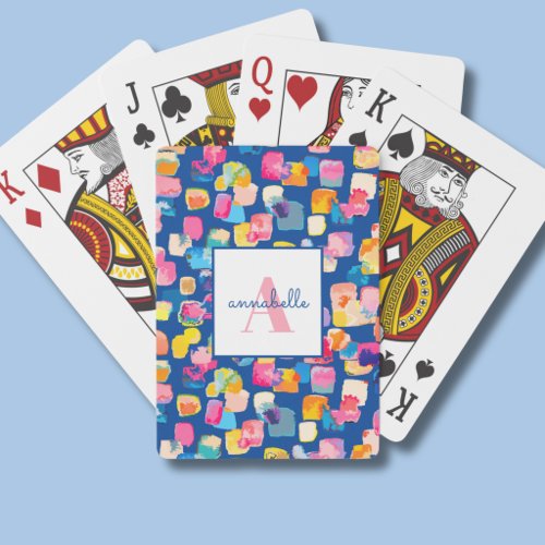 Personalized Bright Painted Abstract Name Poker Cards