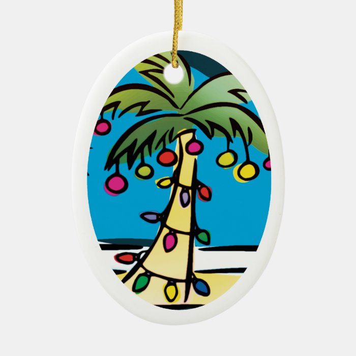 Personalized Bright Palm Tree Christmas Ornament Zazzle